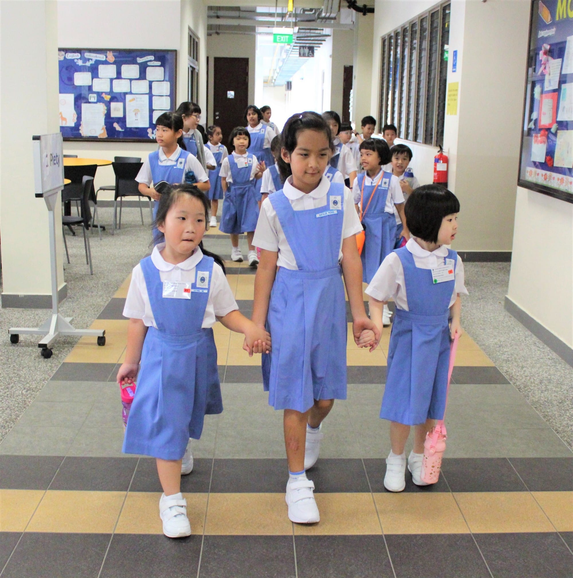 P1 and P4 buddies at during recess.